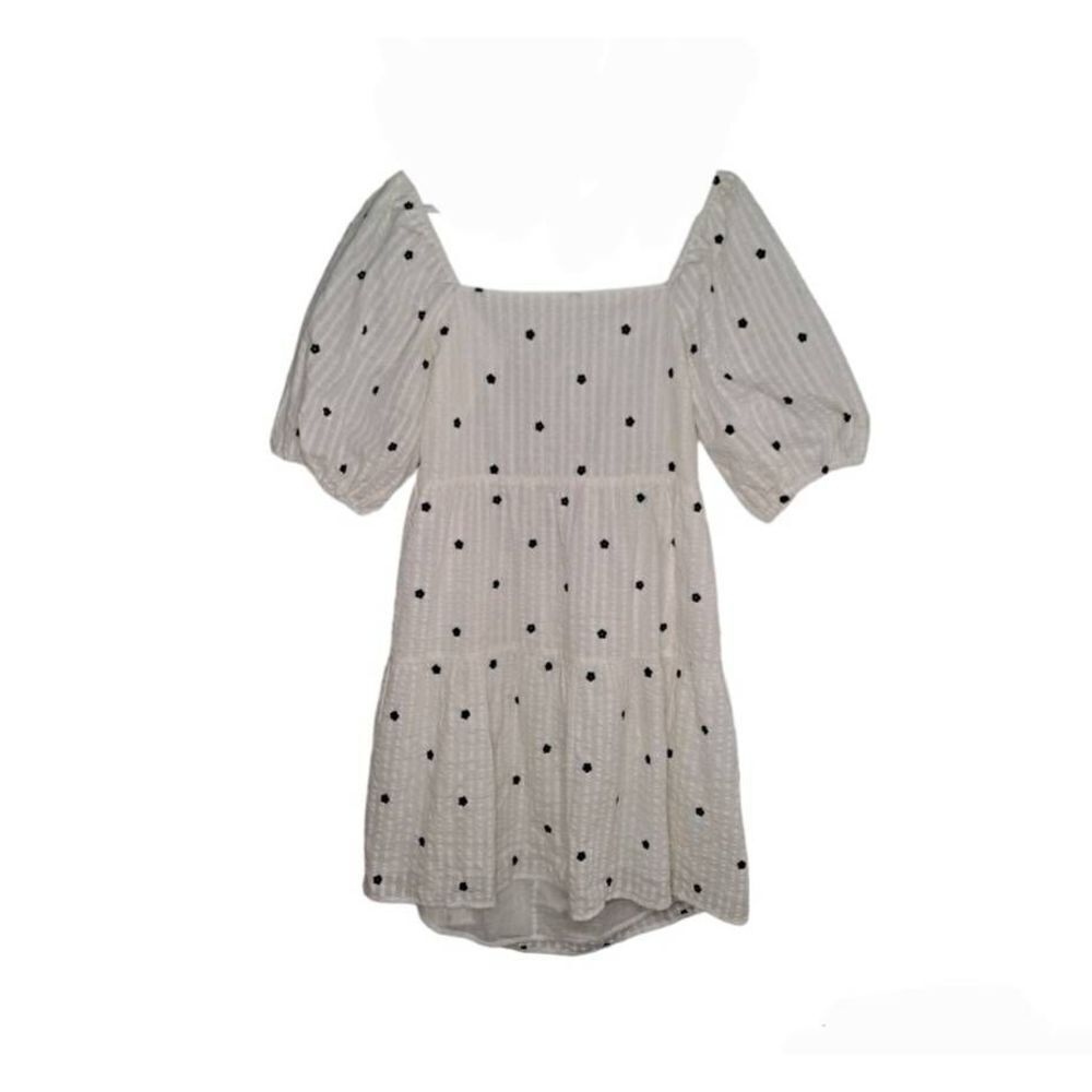 Rails Selene Navy Embroidered Daisies Polka Dot Mini Dress